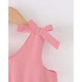 thumbnail image 5 of KIMI BEAR 4T Toddler Girls Dress 5T Child Girl Sundress Sleeveless Bowknot Off the Shoulder A-line Dresses Solid Color Clothing Pink, 5 of 8