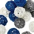 thumbnail image 3 of Decoración de ratán Accesorios naturales Adornos de ducha Esferas decorativas de mimbre Azul Gris Blanco 15, 3 of 5