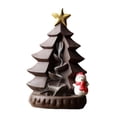 thumbnail image 2 of Incensario de cerámica con reflujo, escultura de árbol de Navidad para escritorio, color arena violeta, 2 of 7