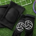 thumbnail image 5 of 1 Set Volleyball Knee Pad and Arm Sleeve Volleyball Accessories Stuff Forearm Elbow Sleeve Wrist Guard with Protection Pad and Thumb Hole for Women Men Adult(Classic), 5 of 5