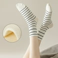 thumbnail image 5 of 3 Pairs Women's Crew Socks in Cotton Blend Ribbed Cuff Assorted Stripes Dots Letter Graphic Print Design - 3 pairs-B, 5 of 7