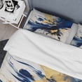 thumbnail image 4 of Designart "Strokes in Dark Blue and Gold V" Fractals Bedding Covert Set - Abstract Blue Modern Bed Set With 2 Shams, 4 of 6