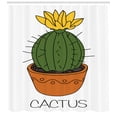 thumbnail image 3 of Ambesonne Cactus Shower Curtain, Plant with Yellow Flower, 69"Wx75"L, Orange Green Yellow, 3 of 3