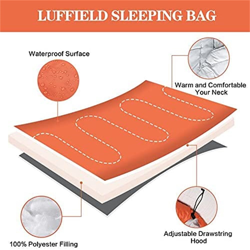 Kepooman Lightweight Portable Sleeping Bag Waterproof Sleeping Bag, Indoor & Outdoor Waterproof Outdoor Hiking Backpacking Sleeping Bag for Camping & Backpacking & Hiking, Orange Kepooman Lightweight Portable Sleeping Bag Waterproof Sleeping Bag, Indoor & Outdoor Waterproof Outdoor Hiking Backpacking Sleeping Bag for Camping & Backpacking & Hiking, Orange