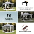 thumbnail image 6 of COBIZI 12'x12' Pop-up Gazebo Patio Gazebo Outdoor Gazebo Canopy with Mosquito Netting Patio Tent Backyard Canopy with 2-Tiered Vented Top 3 Adjustable Height and 144 Square ft of Shade, Gray, 6 of 14
