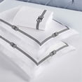 thumbnail image 5 of Superior Moonlawn Embroidered Cotton Duvet Cover Set, King/California King, White/Black, 5 of 11