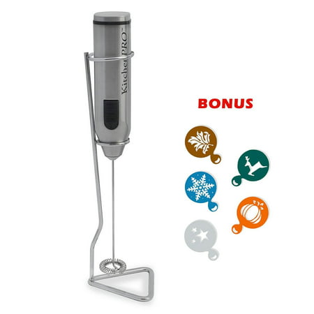 Handheld Electric Milk Frother Stainless Steel Coffee Grinder Egg Beater with STAND and FREE 5x Holiday (Best Coffee Hand Grinder Reviews)