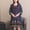 Navy, variant on Women's Boho Ethnic Nightgowns Half Sleeve Loose Soft Sleepwear Summer Retro Floral Printed Lounge Dress for Ladies