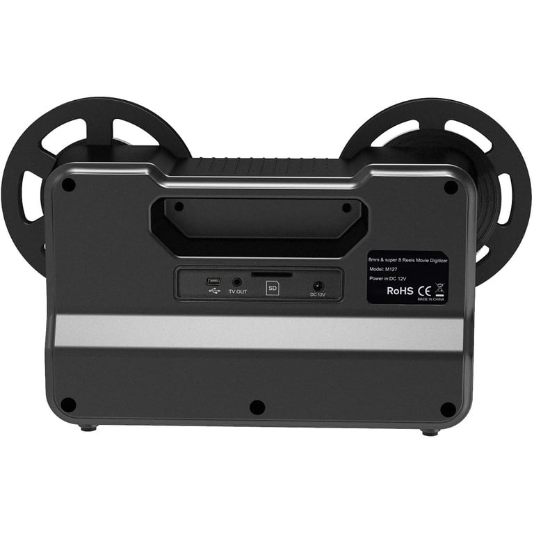 8mm Roll Film & Super8 Roll Film Reels(5 inch&3 inch) Digital Video Scanner and Movie Digitizer with 2.4 inch LCD, Black (Film2Digital MovieMaker)