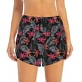 thumbnail image 2 of Xecao's Colorful Hawaii Palms for a double-layer running short for women, perfect for gym, tennis, and more, featuring a convenient pocket., 2 of 9