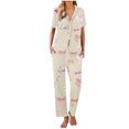 thumbnail image 1 of Sexy Pijama Conjunto para las Mujeres Impreso Bolsillo Pantalones de Manga Corta, Traje Suelto Casual para el Hogar Y el Salón, 1 of 1