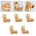 thumbnail image 3 of 5Pcs Brass Pipe Fittings,90 Degree Brass Elbow,1/4 Inch Male To 1/4 Female, 3 of 5