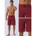 thumbnail image 4 of DARING DIVA Men's Solid Color Side Pockets Lining Summer Board Shorts 28 Red, 4 of 6