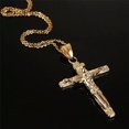 thumbnail image 4 of EOEMY Women Men Stainless Steel Jesus Cross Crucifix Pendant Chain Necklace Jewelry.-Gold, 4 of 8