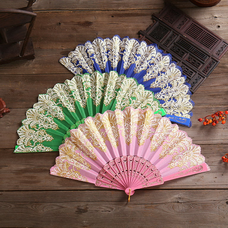 GOOHOCHY 2 Pcs Fan Chinese Style Silk DIY Painting Writing Paper for Kids  White Drawing Paper for Kids Bride Decor Wedding Props DIY Supply Wooden