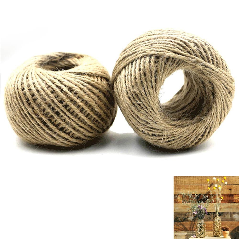 Brown, 100 ft Natural Jute Twine Rope for Crafting 