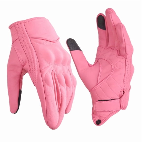 Motorcycle Leather Gloves for Women Full Finger Touchscreen Motocross Gloves Moto Gloves Dirt Bike Biker Riding Gloves Pink Outdoor Gloves