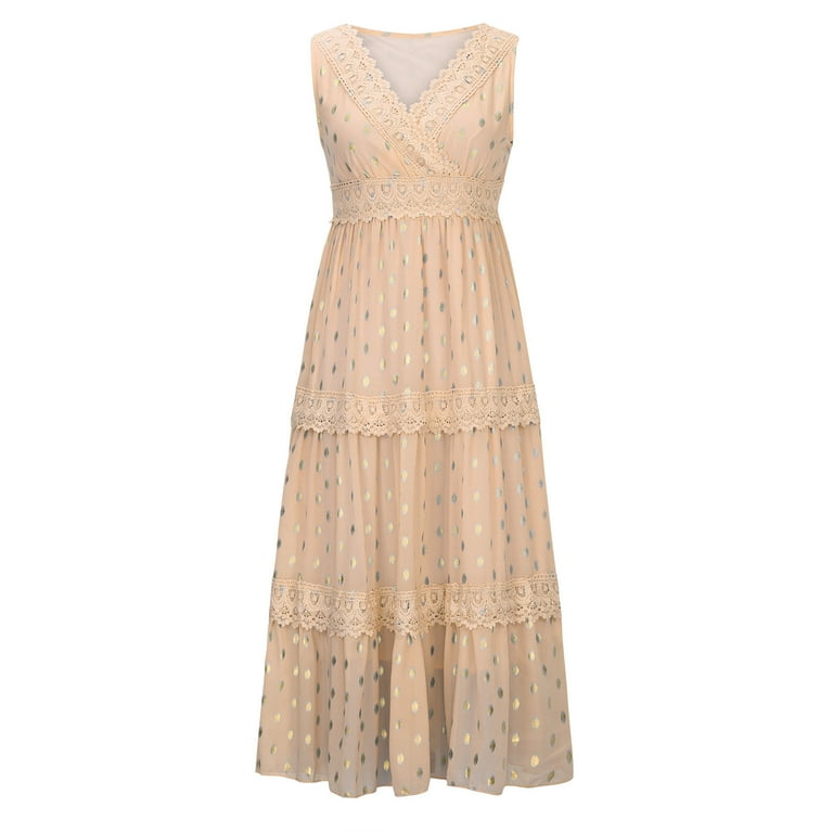 chinese dress ladies PinkBlush Beige Lace Off Shoulder Long Sleeve Maxi Dress main image 0
