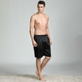 thumbnail image 5 of Men's Imitation Silk Short Pants Soft Sleeping Pajama Pants Satin Pajama Boxer Shorts with Elastic Waistband, 5 of 7