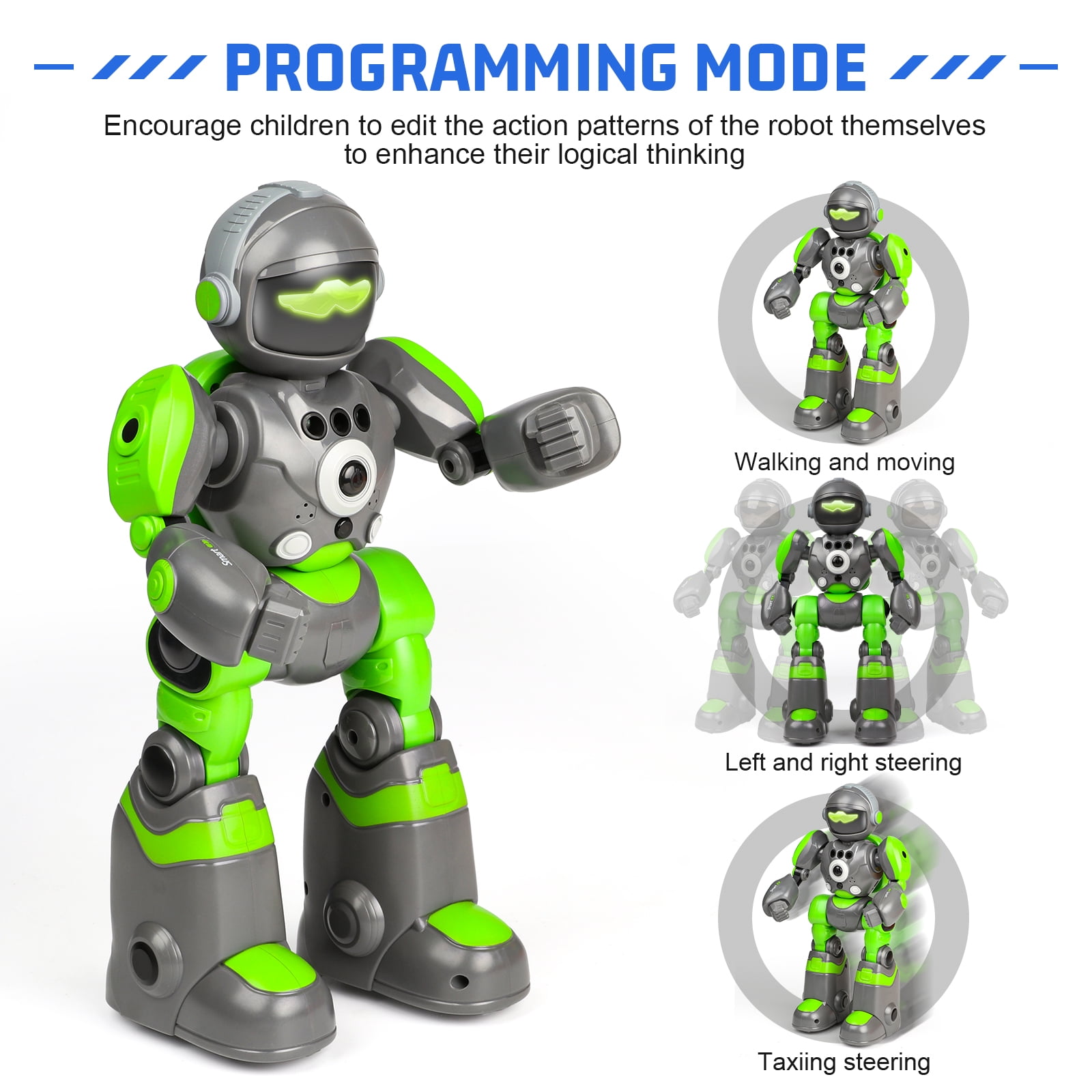 HopeRock RC Robot Toys for Kids, Gesture & Sensing Programmable Remote Control Smart Robot, Birthday Gift for Boys Girls Age 3 4 5 6 7 8+ Year Old(Green)