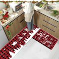 thumbnail image 1 of Taotanxi Felpudo de cocina con diseño de reno, árbol de Navidad y muñeco de nieve, ideal para la entrada del hogar y el baño. Dos tamaños (40 x 60 cm y 40 x 120 cm)., 1 of 8