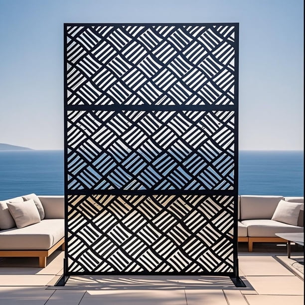Yeshouse Biombo de acero galvanizado de alta resistencia, panel de cerca de 183 x 119 cm, divisor decorativo resistente a la intemperie y enrejado para plantas, ideal para patio y jardín