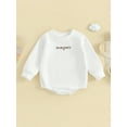 thumbnail image 2 of Bagilaanoe Baby Girl Oversized Romper Sweatshirt Newborn Long Sleeve Bodysuits Letter Embroidery Pullover 3M 6M 12M 18M Infant Casual Tee Tops, 2 of 8