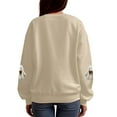 thumbnail image 5 of TTUHYWXI Halloween Sweatshirts Women Colorful Sequin Ghost Graphic Pullover Shirt Halloween Witch Crewneck Sweater (Beige, M), 5 of 6