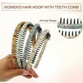 thumbnail image 5 of Unique Bargains 4pcs Teeth Comb Floral Pattern Headbands Tooth Comb Hair Hoop Purple Deep Green Yellow Yellow Blue, 5 of 7