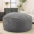 thumbnail image 2 of MCQ 3FT Comfy Bean Bag Chair for Adults, Lounger with Removable Plush Cover, Dark Gray, 2 of 5