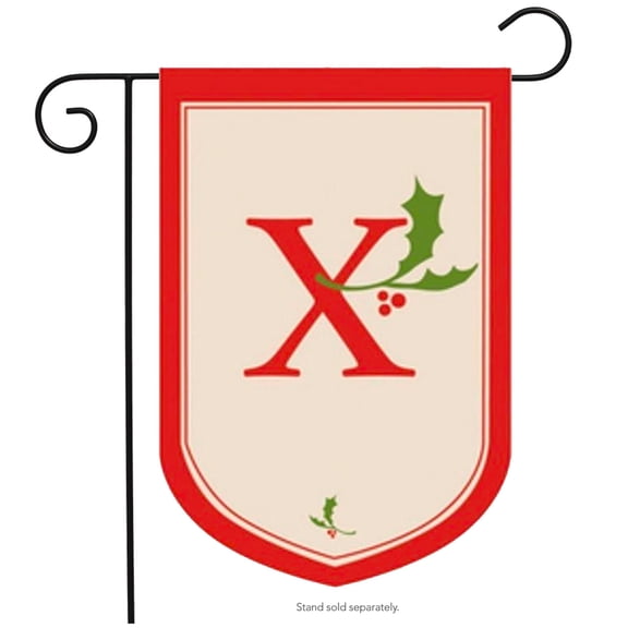 Holiday Monogram X Decorative Mini Garden Flag
