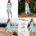 thumbnail image 5 of Xixirimido Blue Tropical Leaf Print Matching Couple Outfits His and Hers Set Men's Button Down Shirt & Women's Sleeveless Midi Dress Summer Casual Beach Vacation Clothes, 4XL, 5 of 7