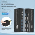 thumbnail image 1 of 8K DP KVM Switch for 2 Computers USB 3.0 KVM Switch EU Plug, 1 of 5