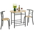 thumbnail image 4 of VINGLI Small Kitchen Dining Table Set for 2,Black&Natural Wood, 4 of 7