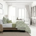 thumbnail image 4 of 6ix Tailors CRE-AUR-GRE-CMF-KG-3PC Cressida Green Tea King Size Comforter & 2 Pillow Shams Set - 3 Piece, 4 of 5