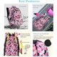 thumbnail image 4 of Mochila geométrica, de hojas o galaxia para niñas y niños, mochila de escuela secundaria, mochilas de primaria (negro L), 4 of 5