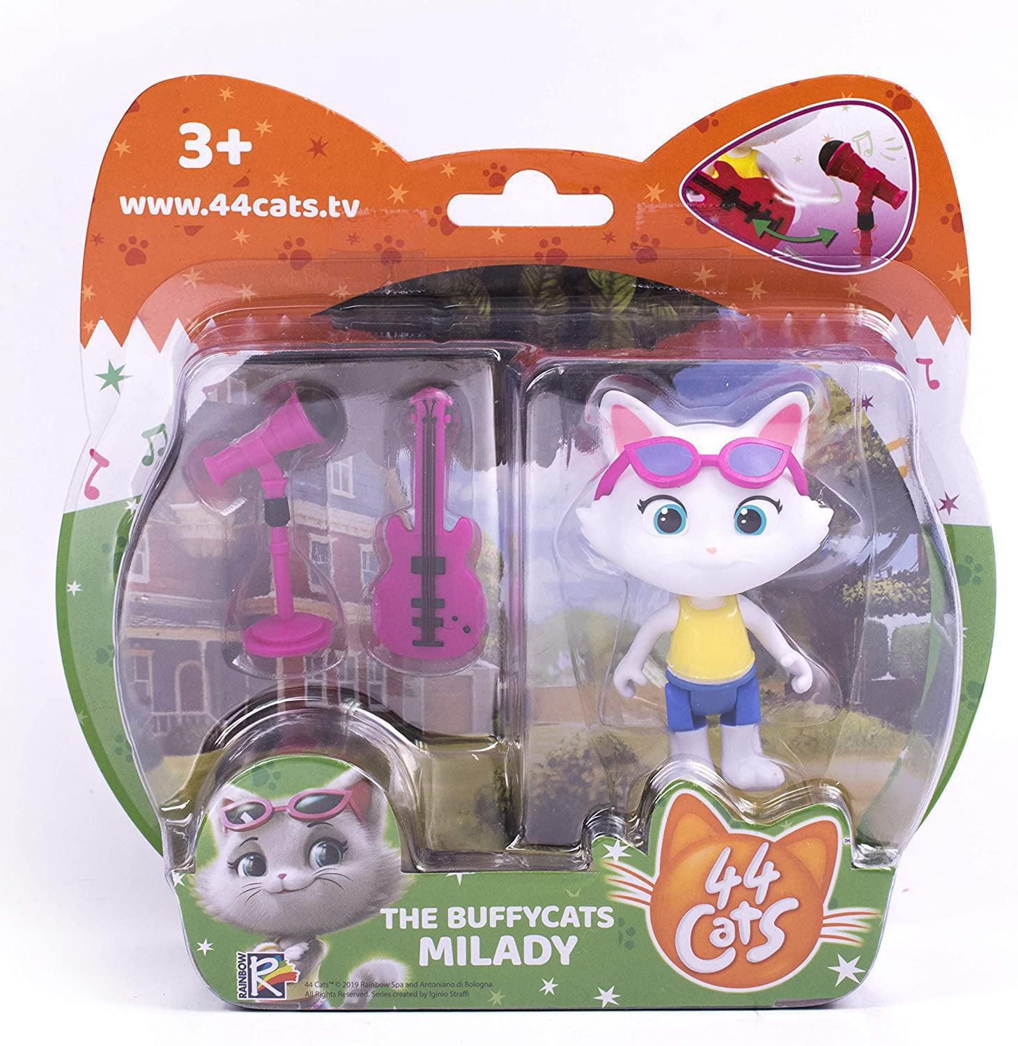 44 Cats - The Buffycats - 3" Milady Figure with Bass and Microphone Accessory