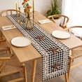 thumbnail image 3 of Table Runner 120 Inches Long for Kitchen Dining, Texas Star Vintage Dresser Scarf Farmhouse, Dining Table Decorations for Wedding/Parties, Retro Country Brown Stars Checkered 13 x 120 In, 3 of 8