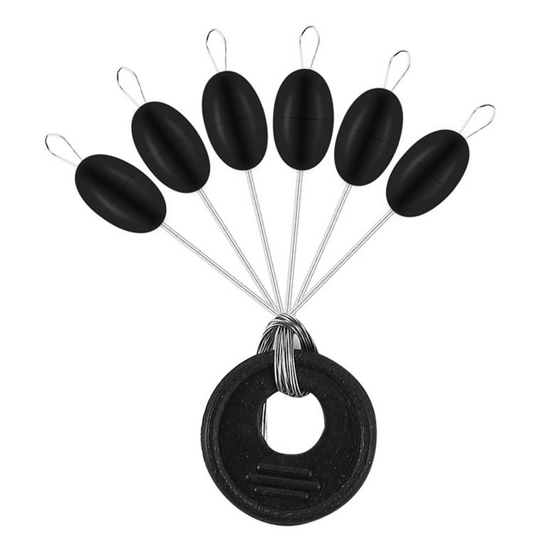 60pcs 10 Group Set Silicone Space Beans Stopper Fishing Bait Float (Black)