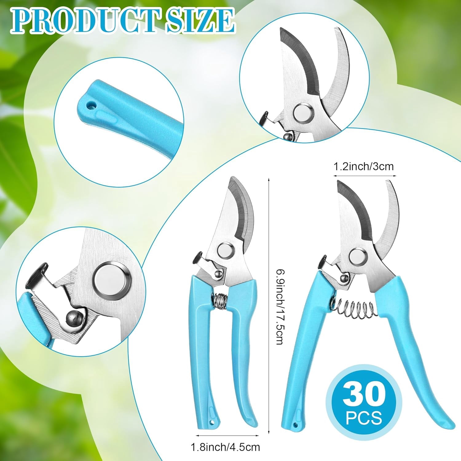 30 Garden Flower Shears Pruning Scissors Heavy Duty Plant Scissors Trimming Garden Clippers Hand Tree Pruner for Yard Gardening Plants Hedge Flower Tree Cutting Secateurs