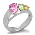 thumbnail image 1 of Bague en Acier Inoxydable Poli Sans Placage AAA GRD CZ Multi SZ 7 TK091-7, 1 of 5