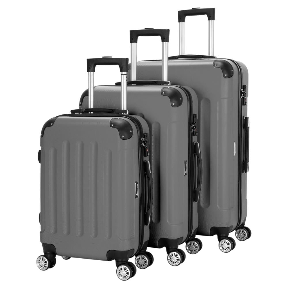 SET OF 3 HARD SHELL ABS 4 WHEEL LUGGAGE SPINNER TROLLEY SET 20"24"28" 