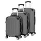 Zimtown Hardside Lightweight Spinner Dark Gray 3 Piece Luggage Set with ...