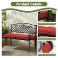 thumbnail image 2 of Millsilo 45" x 18" x 3" Outdoor Bench Cushion with Removable Cover, Water-Repellent UV Fade-Resistant Patio Cushion, High-Density Foam, Non-Slip Ties, Red, 2 of 6