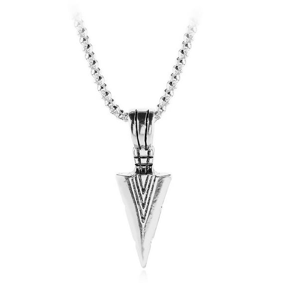 UDIYO Arrowhead Pendant Men Necklace Vintage Alloy Chain Spearpoint Necklace Fashion Accessories