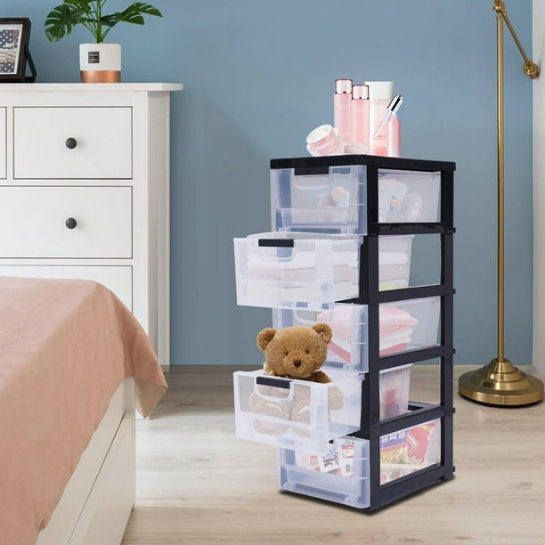 Miumaeov 5 Clear Drawers Storage Tower Stackable Desktop Storage Unit