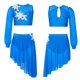 thumbnail image 1 of Kids Girls Sheer Mesh Lyrical Dance Outfit Ballet Tutu One Shoulder Long Sleeve Crop Top with Leotard Skirt Ballerina Dancewear8 Gong Bohan LED, 1 of 2