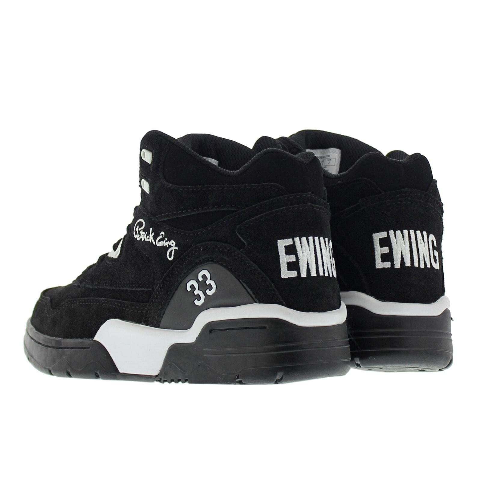 靴 EWING guard 9.5 Patrick Ewing Mens Guard Black White Suede Trainers 5 US