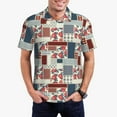 thumbnail image 5 of Wukai Patchwork In Country Style Men’s Polo Shirts,Quick-Dry Athletic Shirt,Classic Fit Shirts-X-Large, 5 of 8