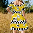 thumbnail image 3 of York Robe Sans Manches Motif Taxi Jaune, Robe de Soirée de Luxe pour Femme, Ensemble Élégant sexy, 3 of 4